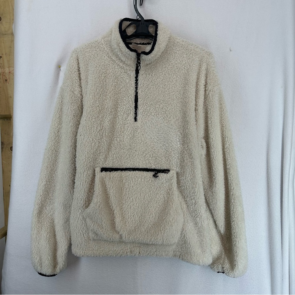 No Boundaries Pullover 1/4 Zip Teddy Jacket Womens XXL White